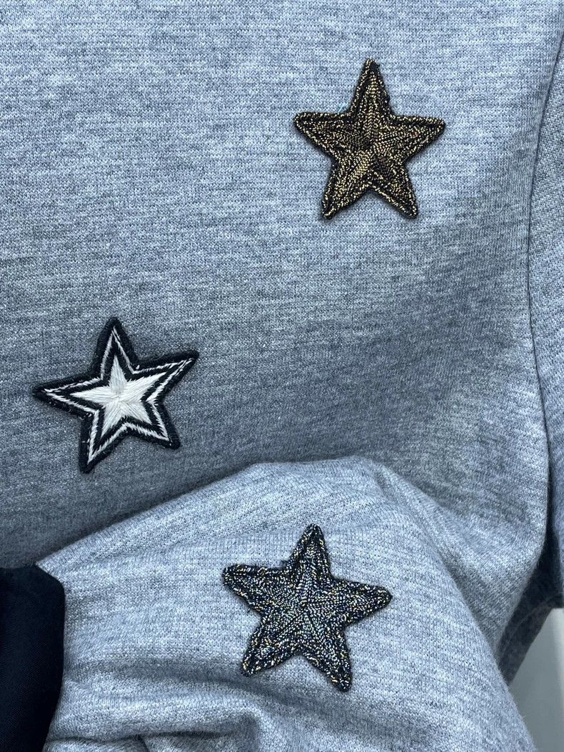 Valentino Valentino Gray Star Embroidered Hooded Sweatshirt Size S / US 4 / IT 40 - 3 Thumbnail