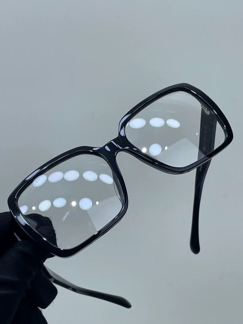 Chanel Chanel Black Frame Glasses with Gold Letters Size ONE SIZE - 7 Thumbnail