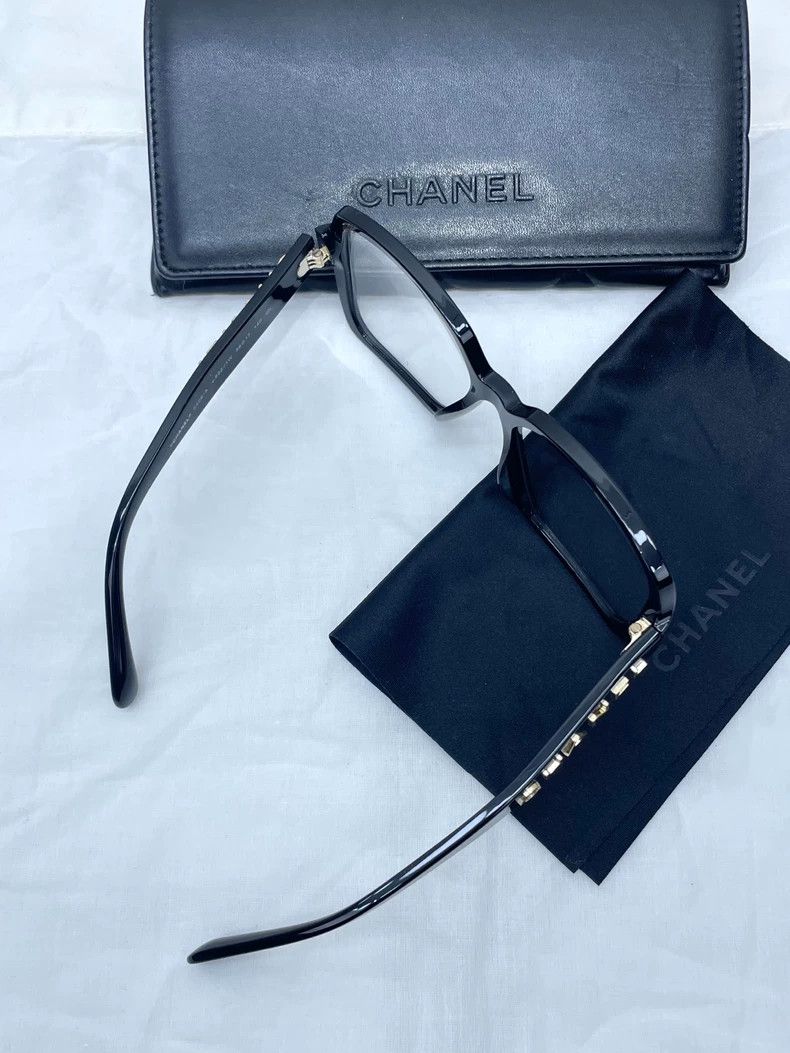 Chanel Chanel Black Frame Glasses with Gold Letters Size ONE SIZE - 3 Thumbnail