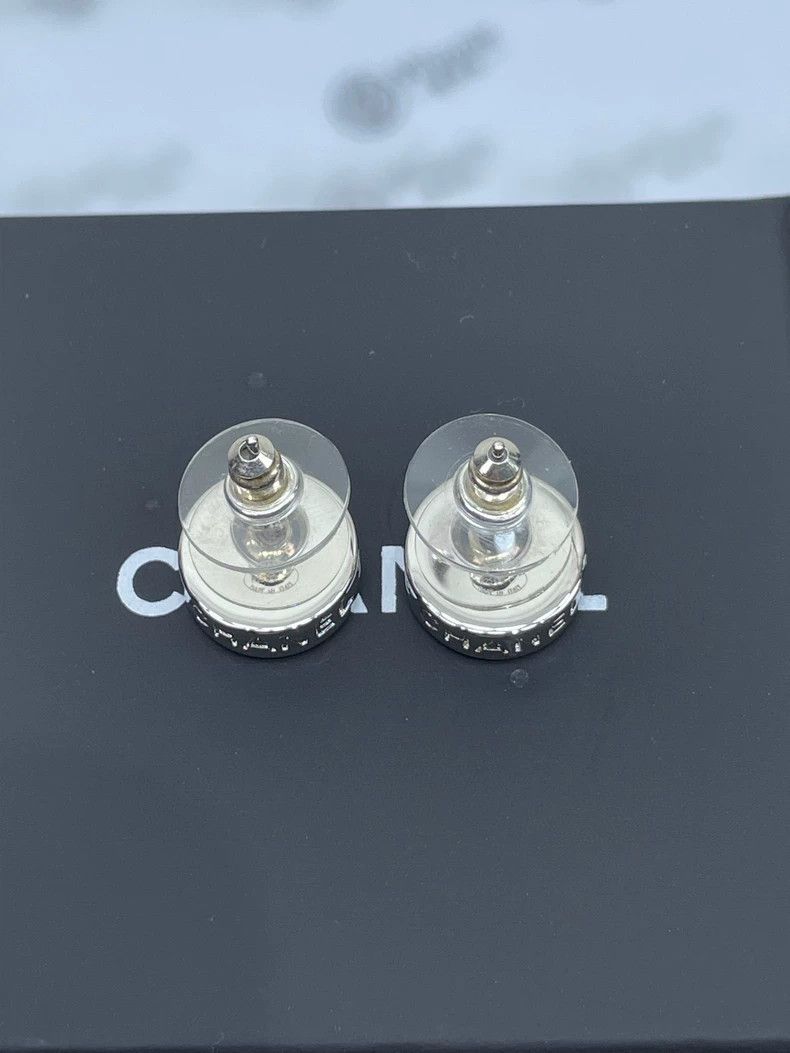 Chanel Chanel Double C Silver Stud Earrings Size ONE SIZE - 7 Thumbnail