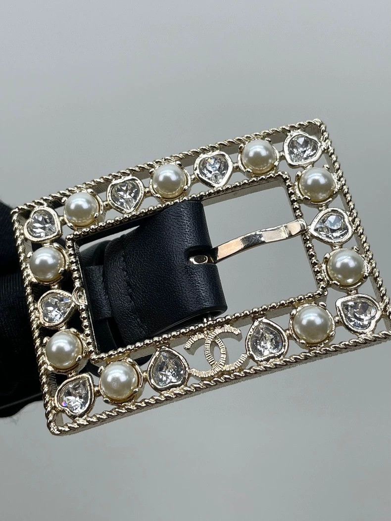 Chanel Chanel Pearl Rhinestone Square Buckle Belt Size ONE SIZE - 5 Thumbnail