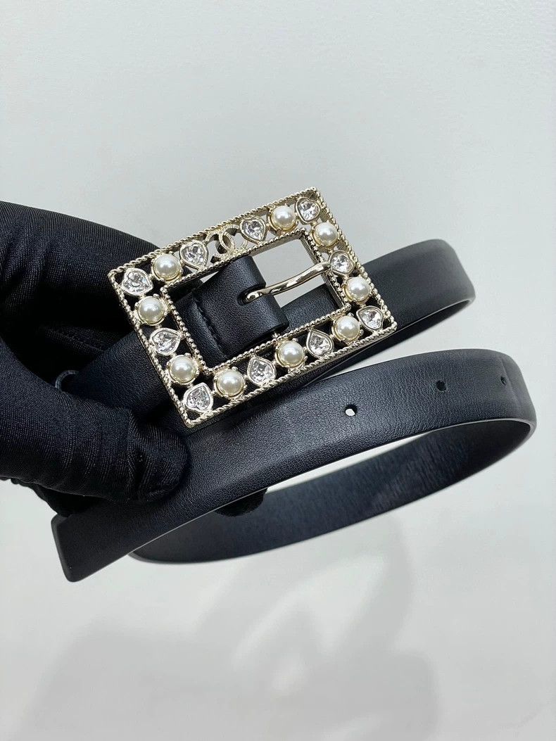Chanel Chanel Pearl Rhinestone Square Buckle Belt Size ONE SIZE - 2 Thumbnail