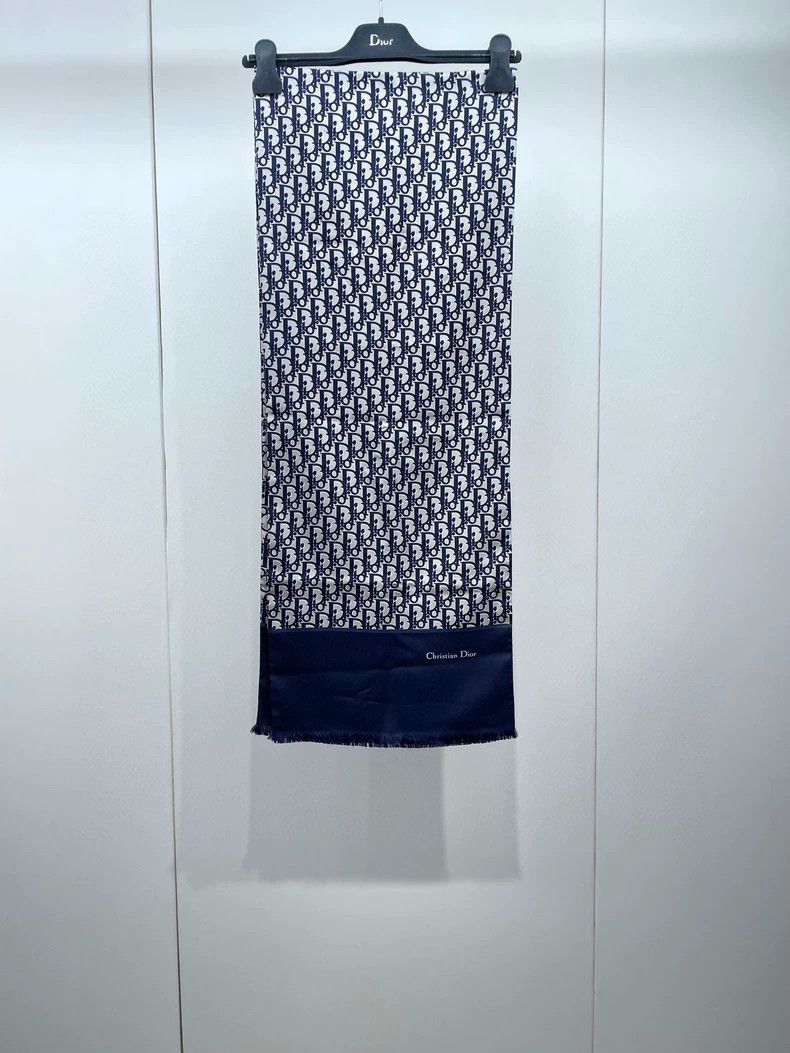Dior Dior Silk Scarf with Logo Design Size ONE SIZE - 2 Thumbnail