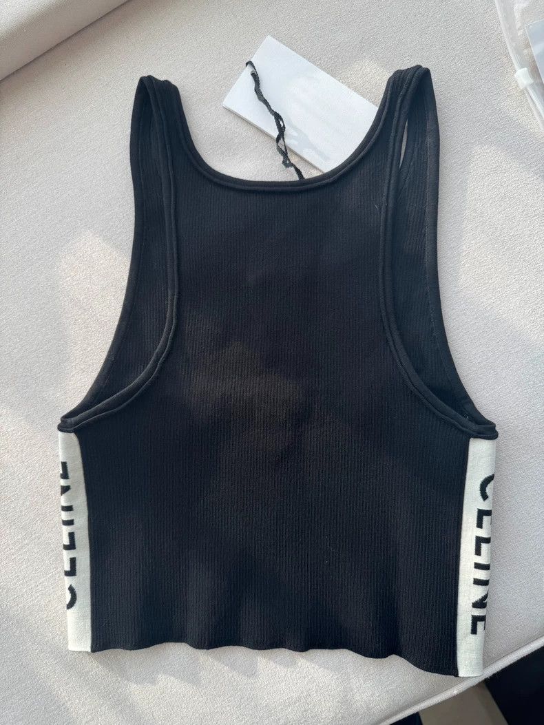 Celine Celine Black Sports Vest with Logo Size L / US 10 / IT 46 - 2 Thumbnail