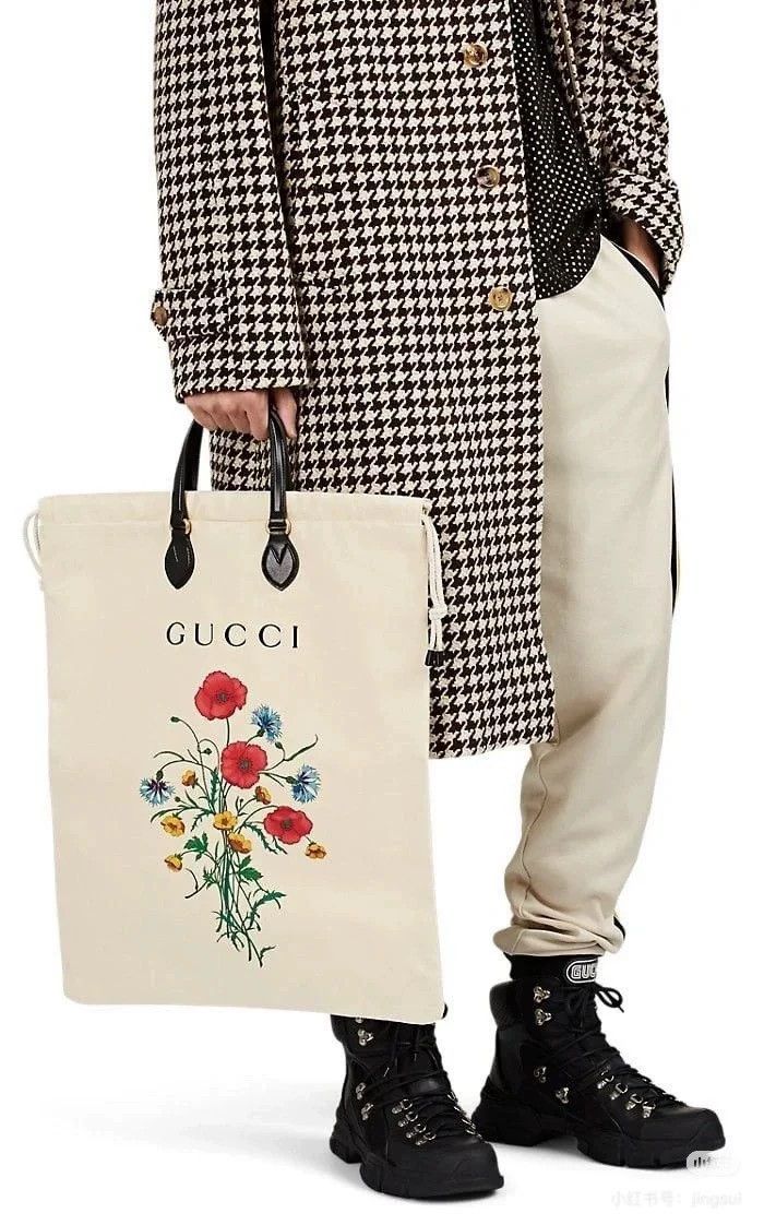 Gucci Gucci Floral Print Canvas Tote Bag Size ONE SIZE - 8 Thumbnail