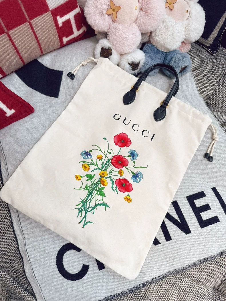Gucci Gucci Floral Print Canvas Tote Bag Size ONE SIZE - 3 Thumbnail