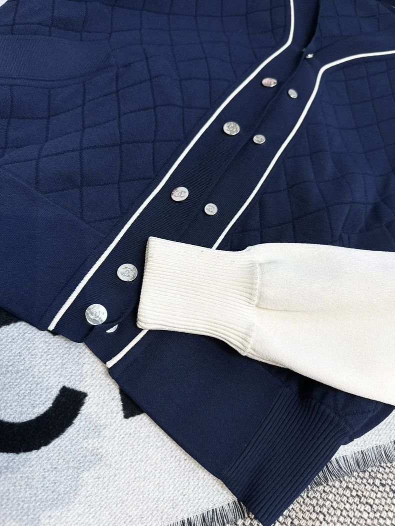 Chanel Chanel Blue Quilted Baseball Jacket Outerwear Size S / US 4 / IT 40 - 3 Thumbnail
