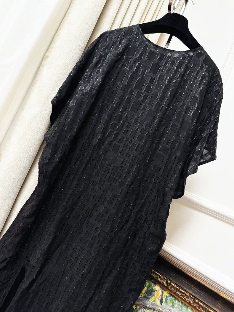 Chanel Chanel Black Silk Long Dress with Texture Size M / US 6-8 / IT 42-44 - 5 Thumbnail