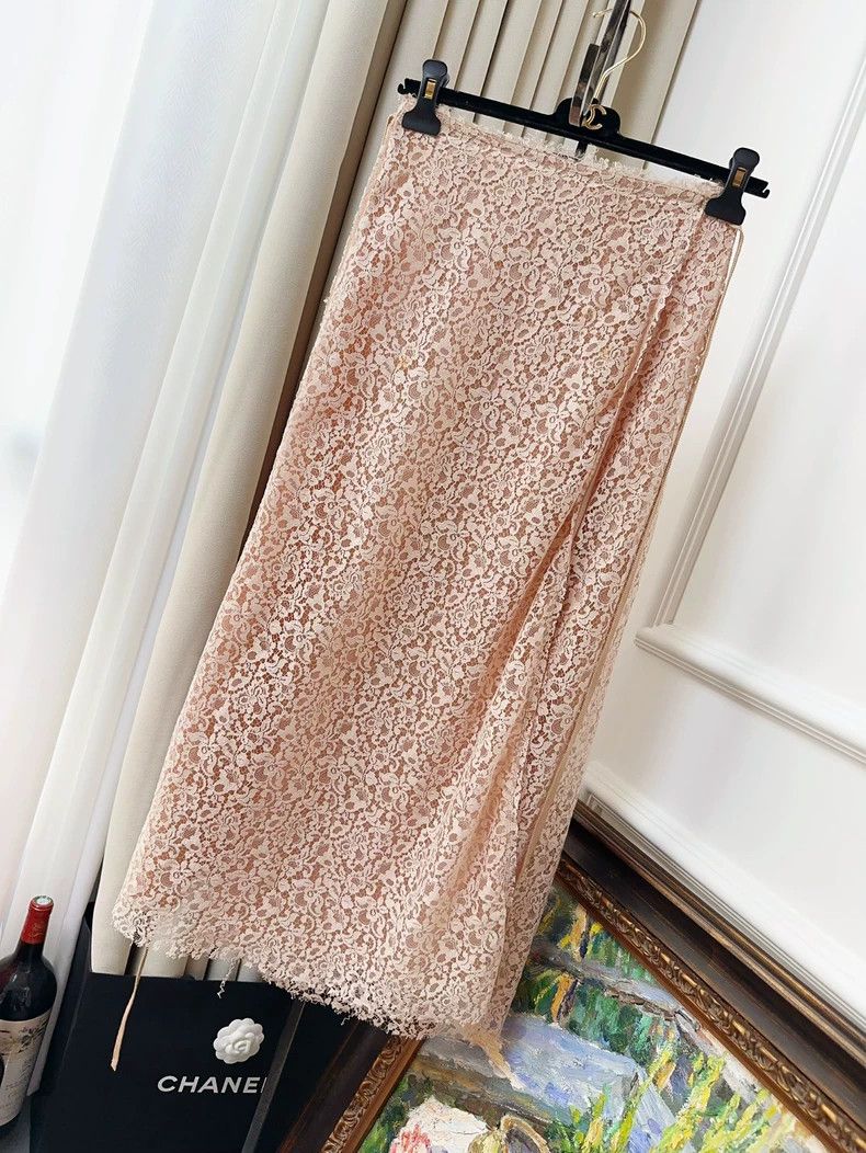 Dior Dior Pink Lace Top and Skirt Set Size S / US 4 / IT 40 - 6 Thumbnail
