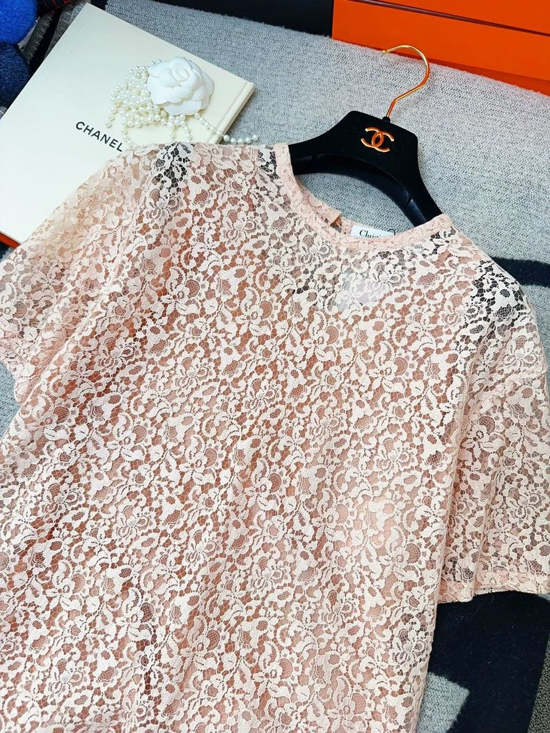 Dior Dior Pink Lace Top and Skirt Set Size S / US 4 / IT 40 - 3 Thumbnail