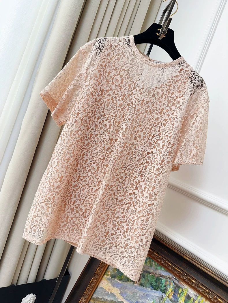 Dior Dior Pink Lace Top and Skirt Set Size S / US 4 / IT 40 - 2 Thumbnail