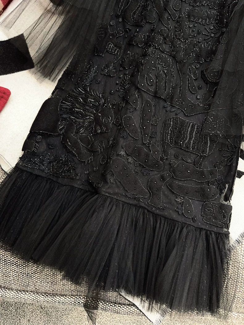 Valentino Valentino Black Lace Embroidered Dress Size 38 Size S / US 4 / IT 40 - 4 Thumbnail