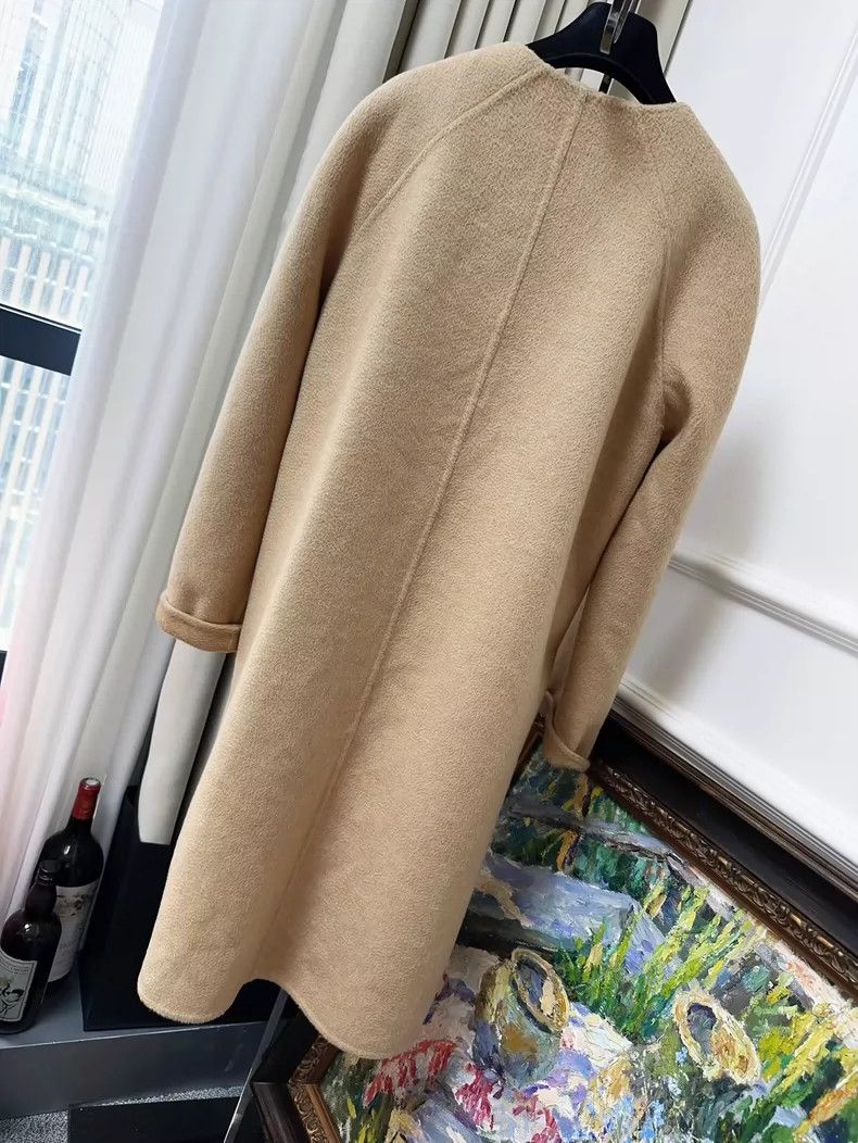 Max Mara MaxMara Beige Cashmere Long Coat Size XL / US 12-14 / IT 48-50 - 2 Thumbnail