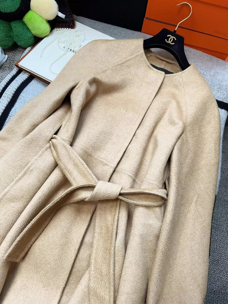 Max Mara MaxMara Beige Cashmere Long Coat Size XL / US 12-14 / IT 48-50 - 6 Thumbnail