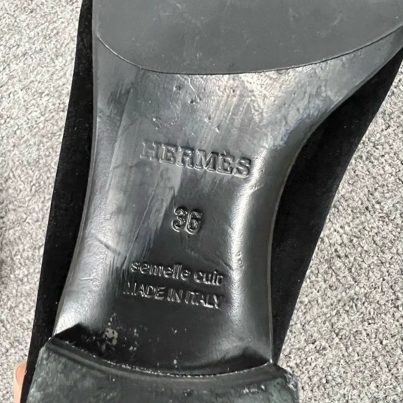 Hermes Hermes Classic Black Velvet Loafers Size 36 Size US 6 / IT 36 - 7 Thumbnail