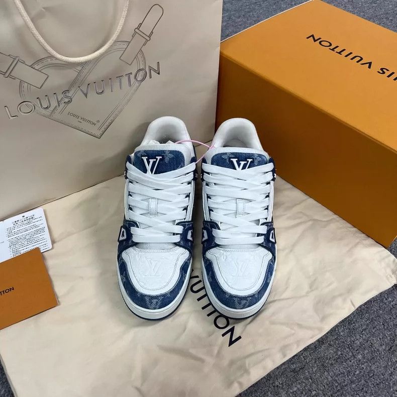 Louis Vuitton Louis Vuitton Denim Blue Trainers Size 39 Size US 8 / IT 38 - 3 Thumbnail
