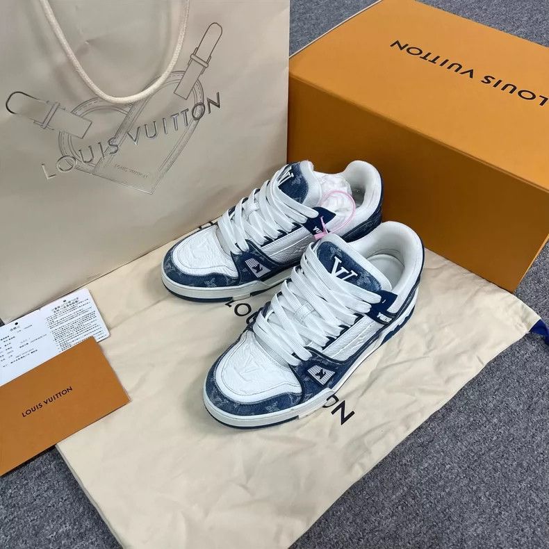 Louis Vuitton Louis Vuitton Denim Blue Trainers Size 39 Size US 8 / IT 38 - 2 Thumbnail