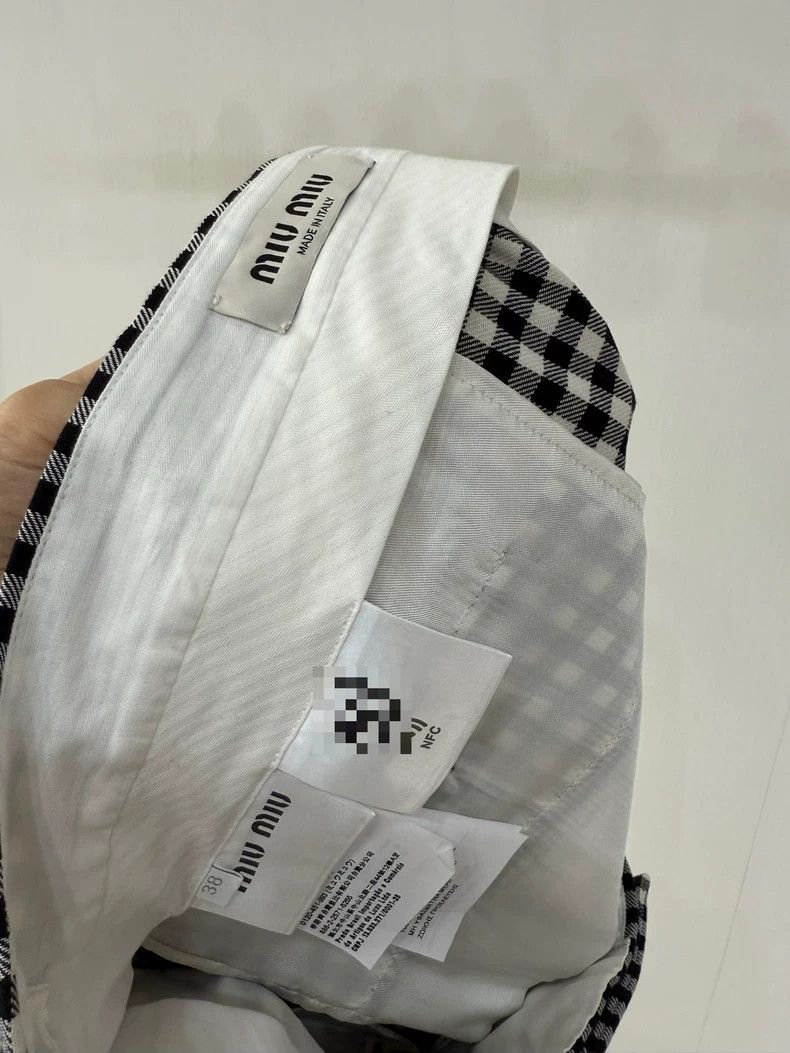 Miu Miu Miu Miu Black Gingham Low Waist Skirt Size 38" / US 16 / IT 52 - 6 Thumbnail