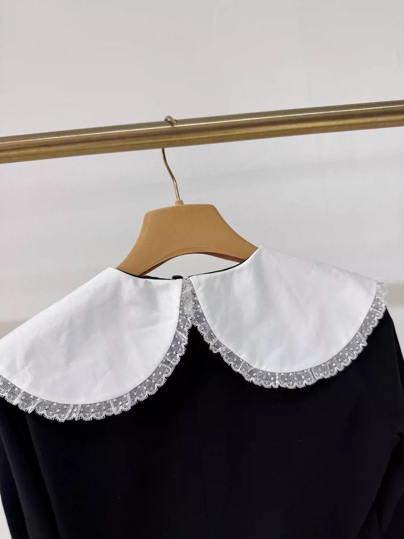 Miu Miu Black and White Doll Collar Bodysuit Size XS / US 0-2 / IT 36-38 - 3 Thumbnail