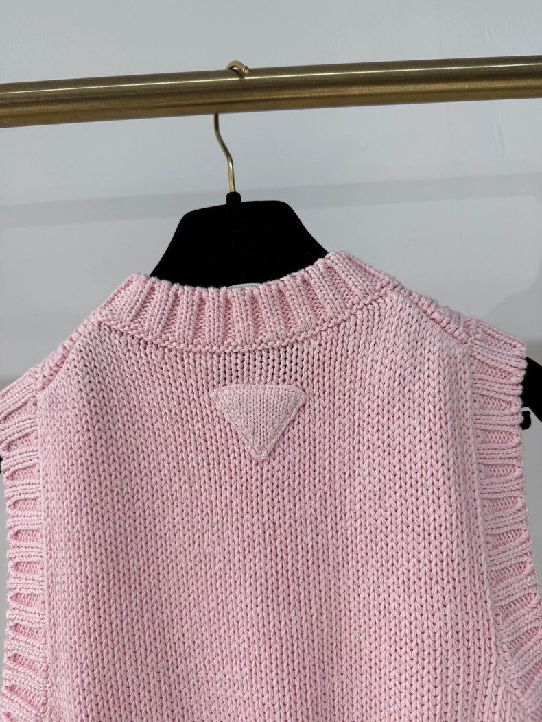 Prada Prada Pink Knitted Sleeveless Top Size S / US 4 / IT 40 - 3 Thumbnail