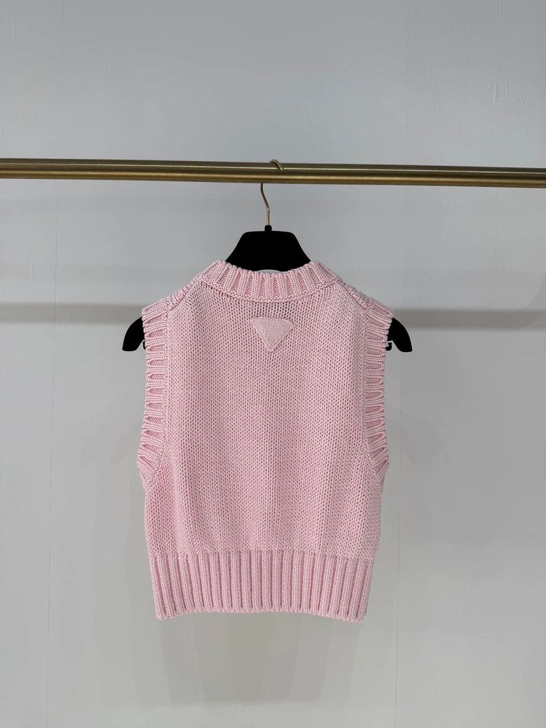 Prada Prada Pink Knitted Sleeveless Top Size S / US 4 / IT 40 - 2 Thumbnail