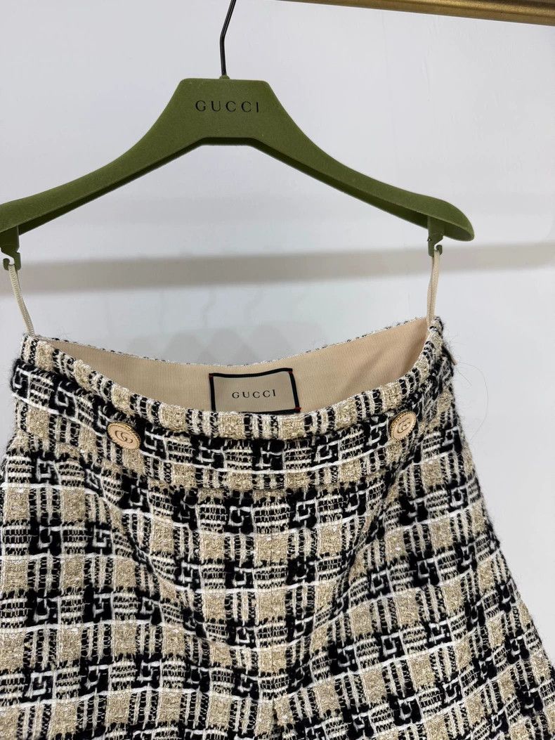 Gucci Gucci Checkered A-Line Skirt with Buttons Size 40" / US 18 - 3 Thumbnail