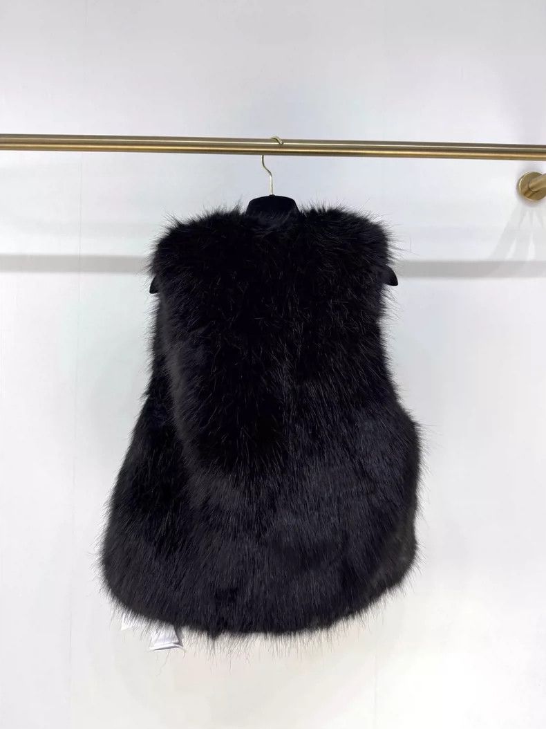 Balmain Balmain Black Fur Vest with Gold Buttons Size S / US 4 / IT 40 - 2 Thumbnail