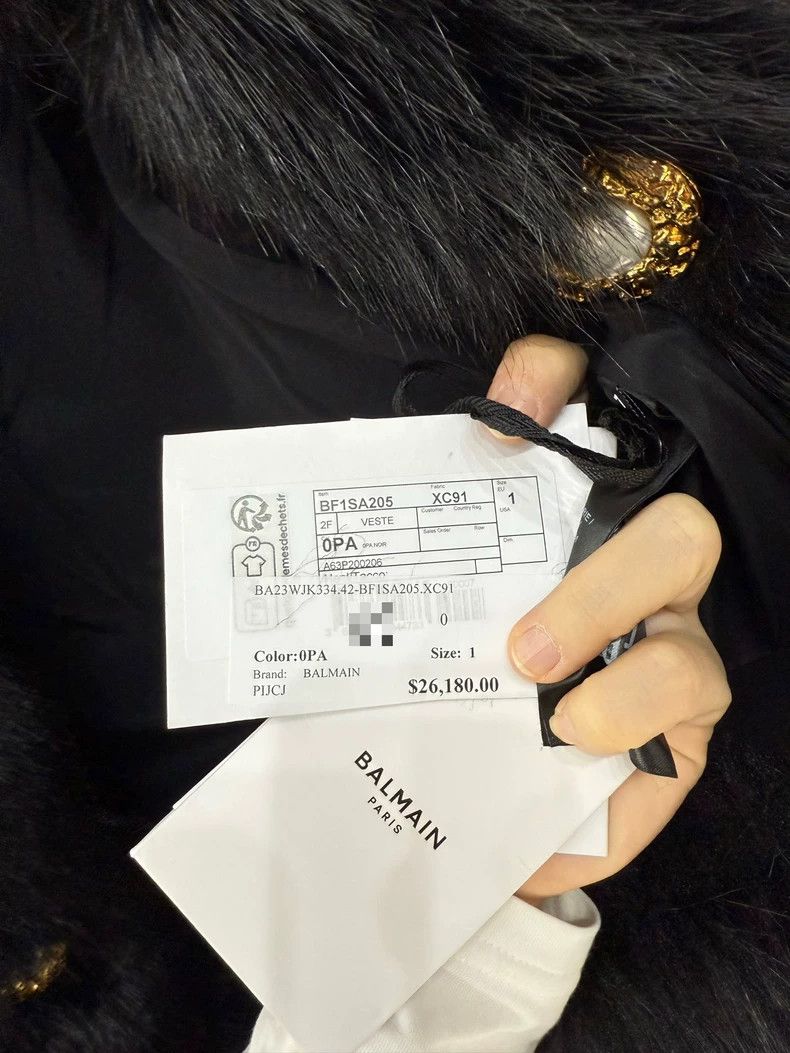Balmain Balmain Black Fur Vest with Gold Buttons Size S / US 4 / IT 40 - 5 Thumbnail