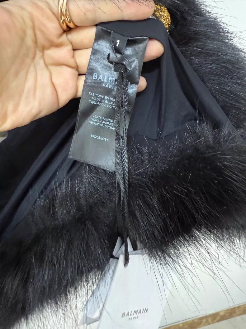 Balmain Balmain Black Fur Vest with Gold Buttons Size S / US 4 / IT 40 - 4 Thumbnail