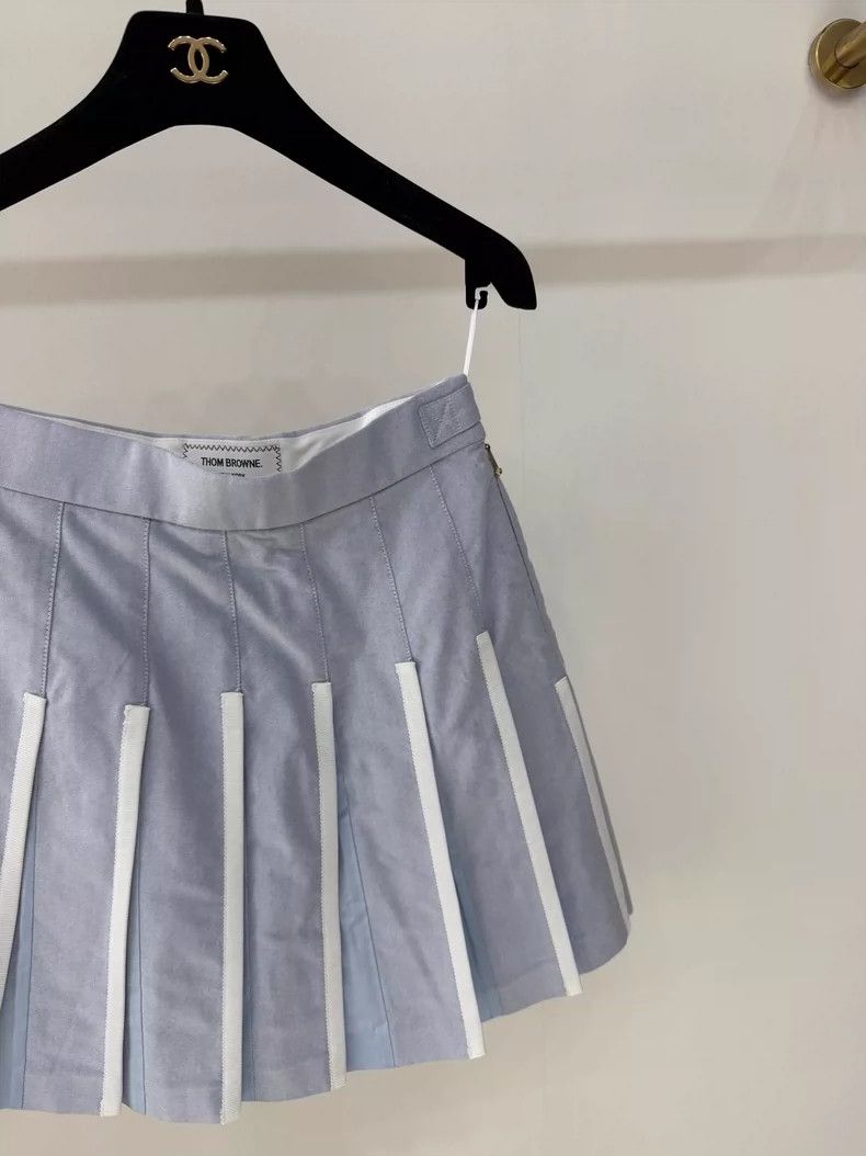Thom Browne Thom Browne Pleated Skirt in Blue Size 34" / US 12 / IT 48 - 4 Thumbnail