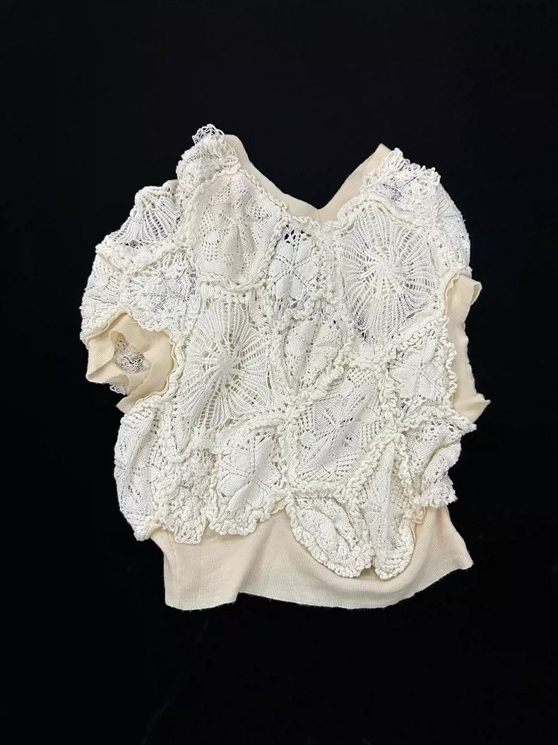 Junya Watanabe Junya Watanabe Cream Knit Blouse Size M / US 6-8 / IT 42-44 - 8 Thumbnail