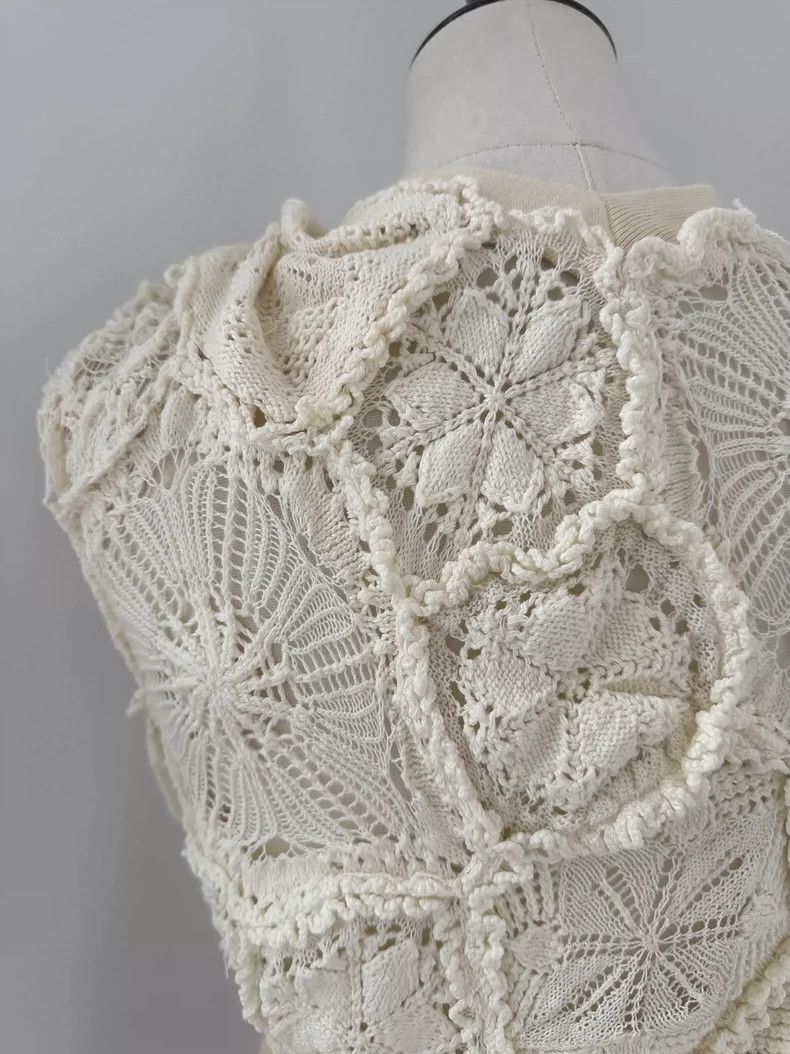 Junya Watanabe Junya Watanabe Cream Knit Blouse Size M / US 6-8 / IT 42-44 - 5 Thumbnail