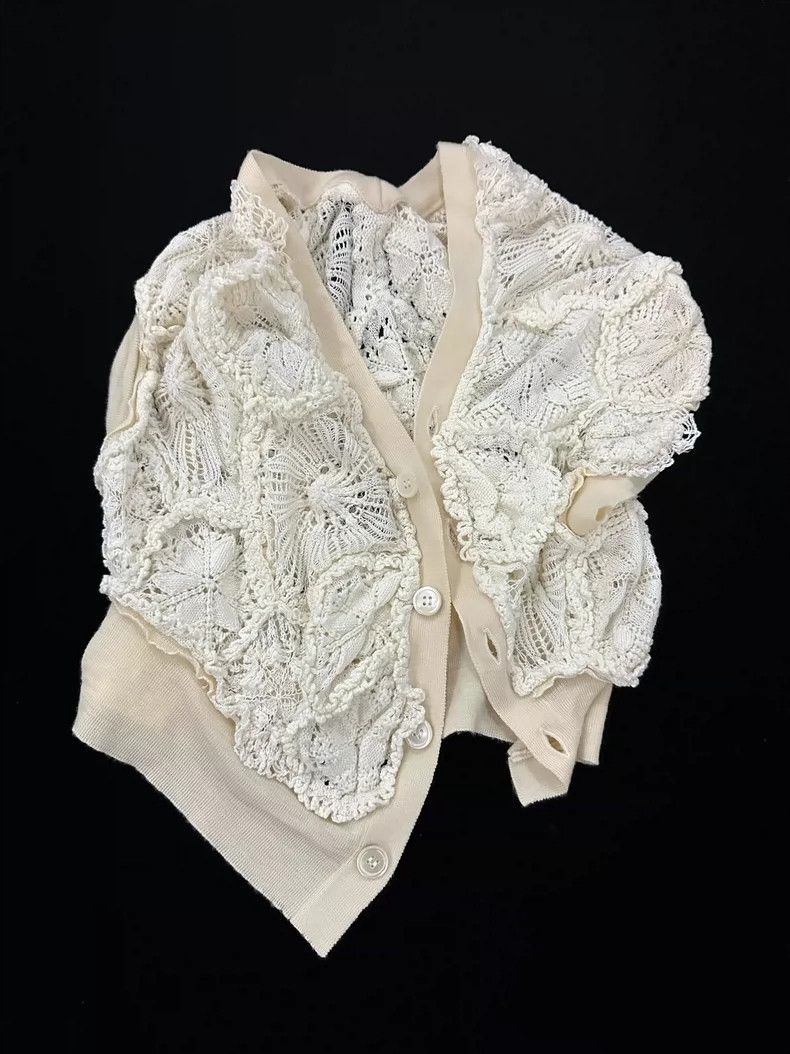 Junya Watanabe Junya Watanabe Cream Knit Blouse Size M / US 6-8 / IT 42-44 - 7 Thumbnail