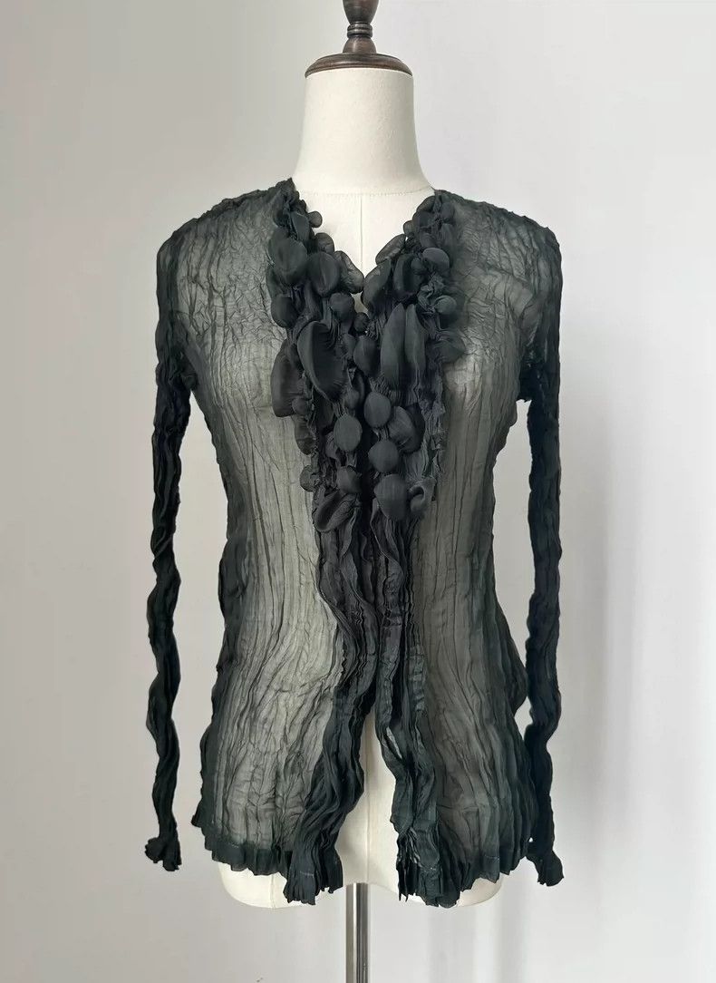 Issey Miyake Issey Miyake Fete Dark Green Top Size M / US 6-8 / IT 42-44 - 8 Thumbnail