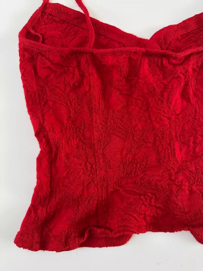 Kenzo Kenzo 80s Red Lace Camisole Top Size S / US 4 / IT 40 - 5 Thumbnail
