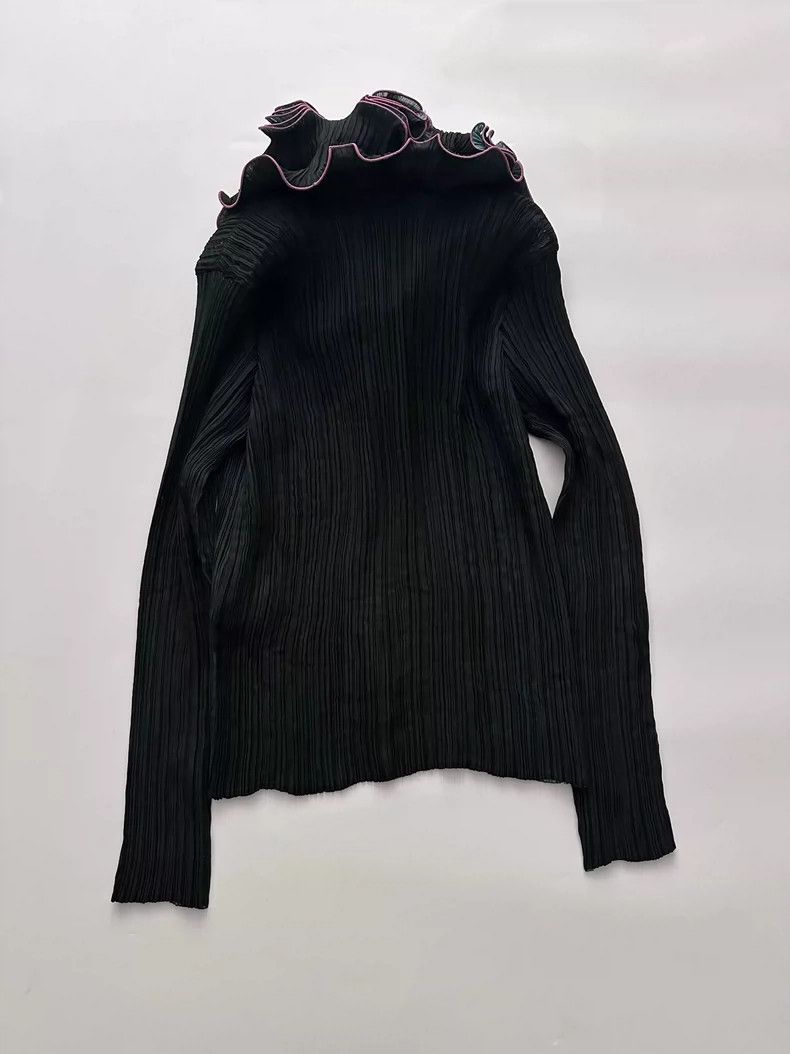 Issey Miyake Issey Miyake Pleated Top with Ruffled Collar Size S / US 4 / IT 40 - 5 Thumbnail