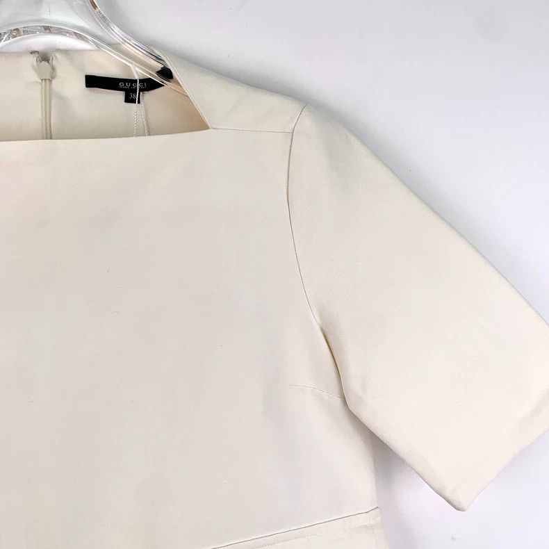 Gucci Gucci Beige Cotton Short Sleeve Top Size S / US 4 / IT 40 - 3 Thumbnail