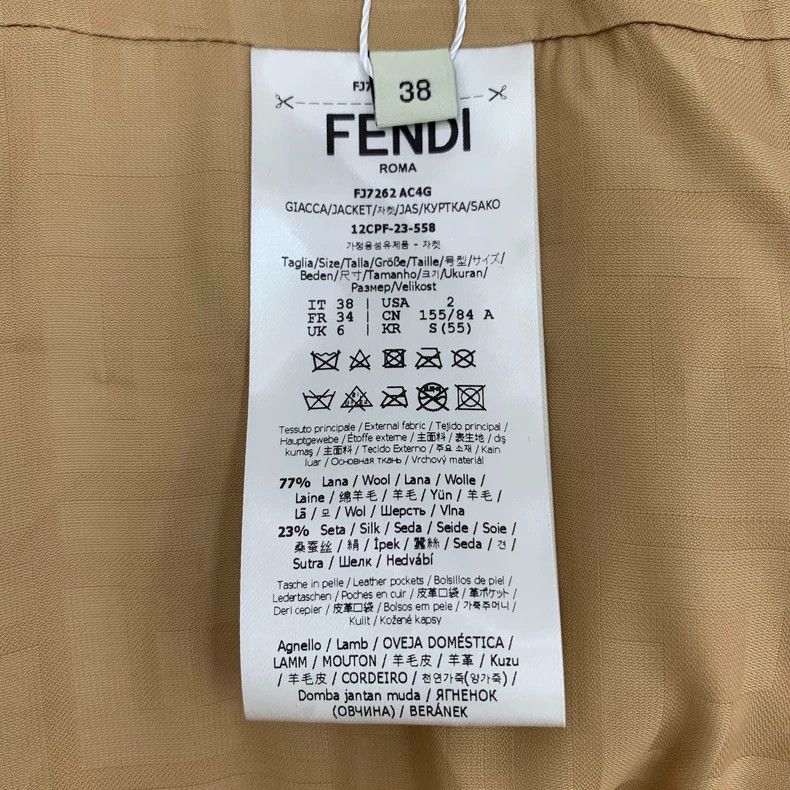 Fendi Fendi Brown Logo Waist Belted Jacket Size S / US 4 / IT 40 - 7 Thumbnail