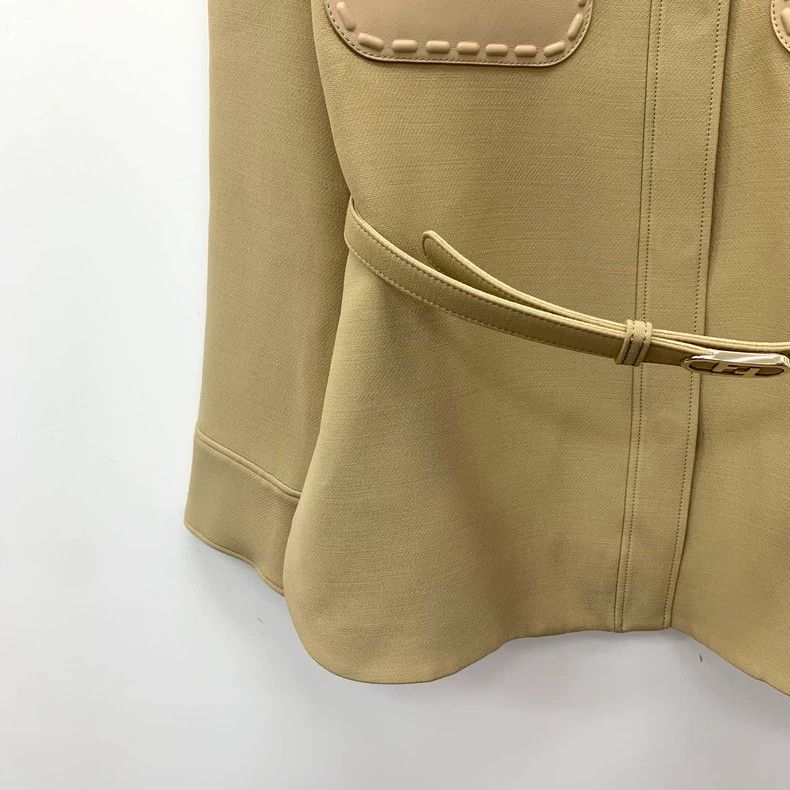 Fendi Fendi Brown Logo Waist Belted Jacket Size S / US 4 / IT 40 - 4 Thumbnail