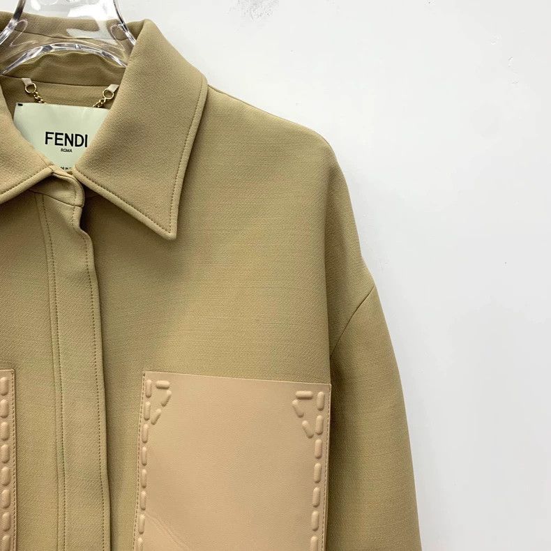 Fendi Fendi Brown Logo Waist Belted Jacket Size S / US 4 / IT 40 - 3 Thumbnail