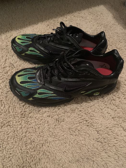 Supreme Nike X Supreme Green And Black Flame Shoes Grailed