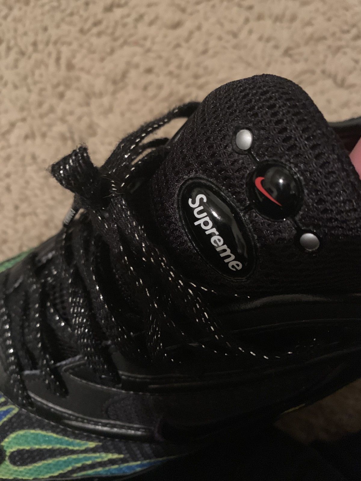 Nike Supreme Nike X Supreme Green And Black Flame Shoes Grailed