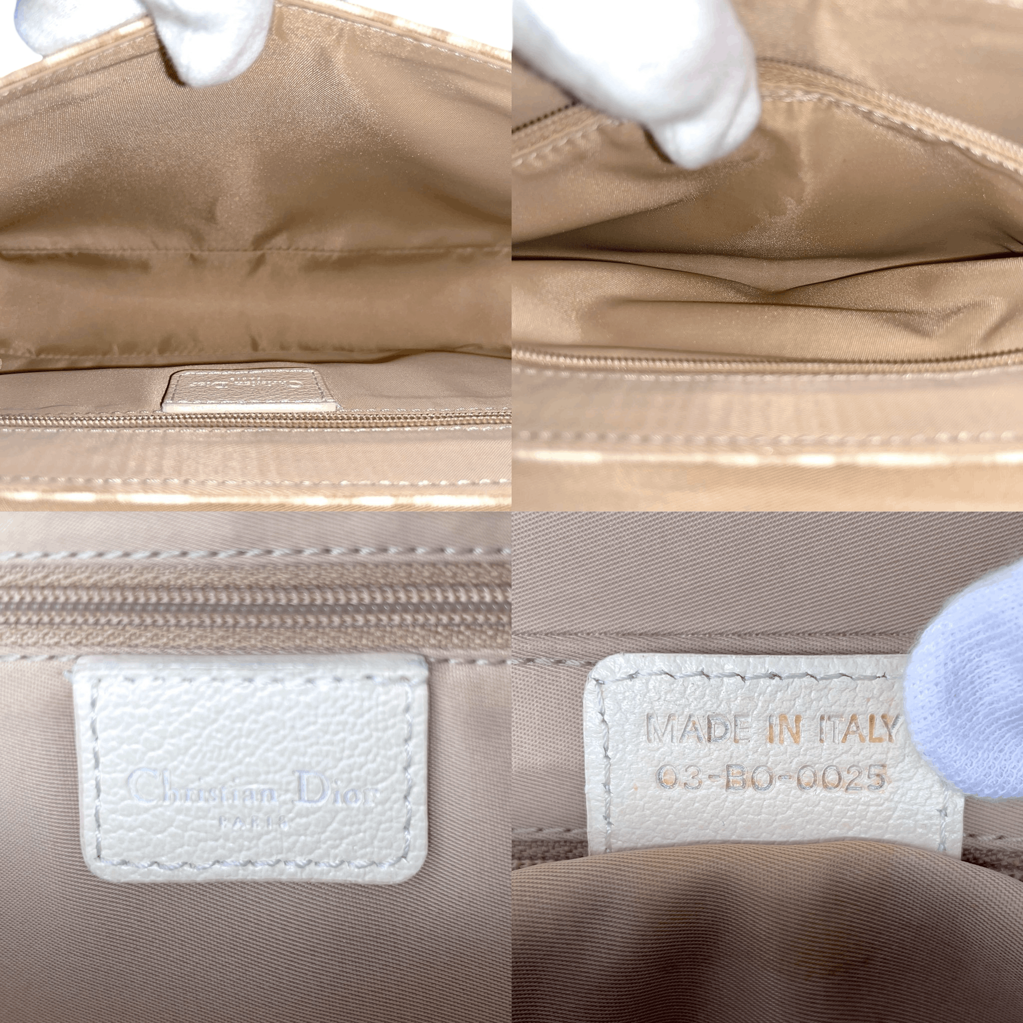 Dior Christian Dior Trotter/Obrique Flower Embroidery Shoulder Bag Beige Size ONE SIZE - 13 Thumbnail