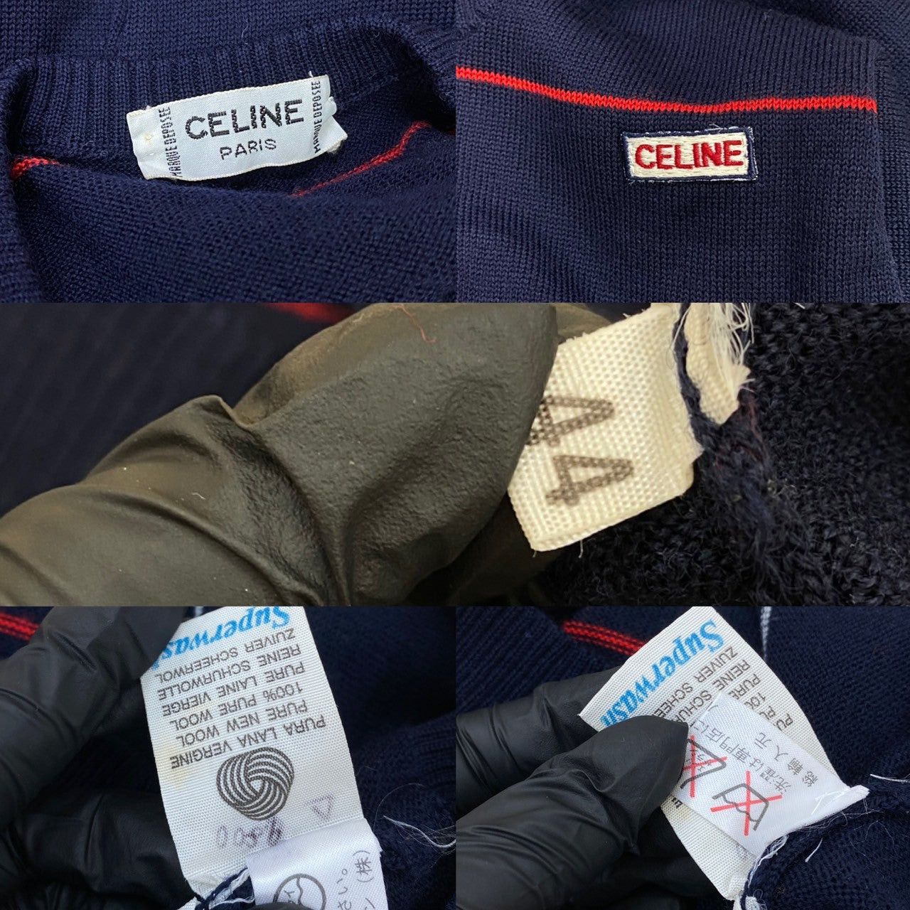 Celine Celine Blue Wool Size ONE SIZE - 5 Thumbnail