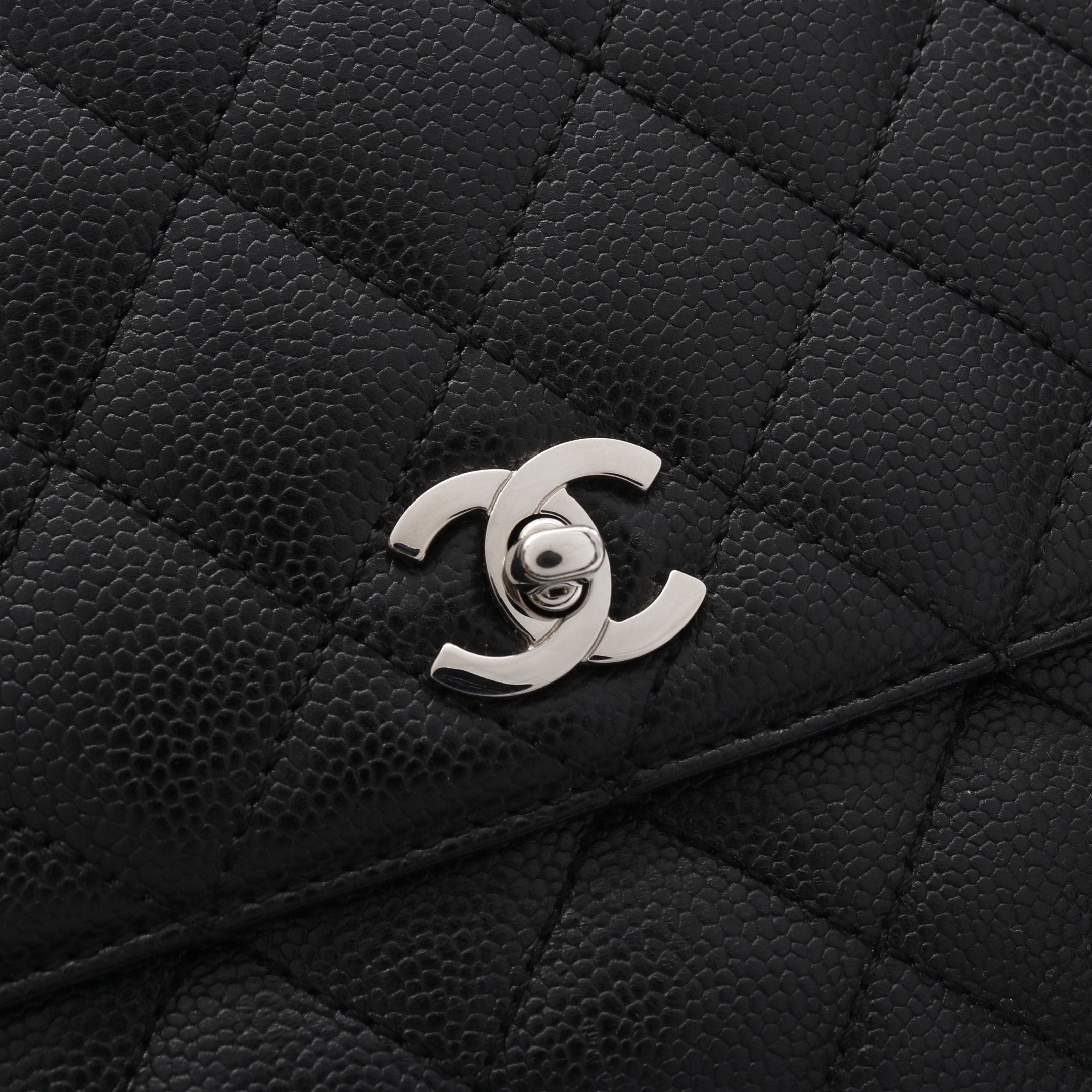 Chanel Chanel Matelasse Top Handle Bag Handbag Caviar Skin Black Silver Hardware Size ONE SIZE - 10 Thumbnail