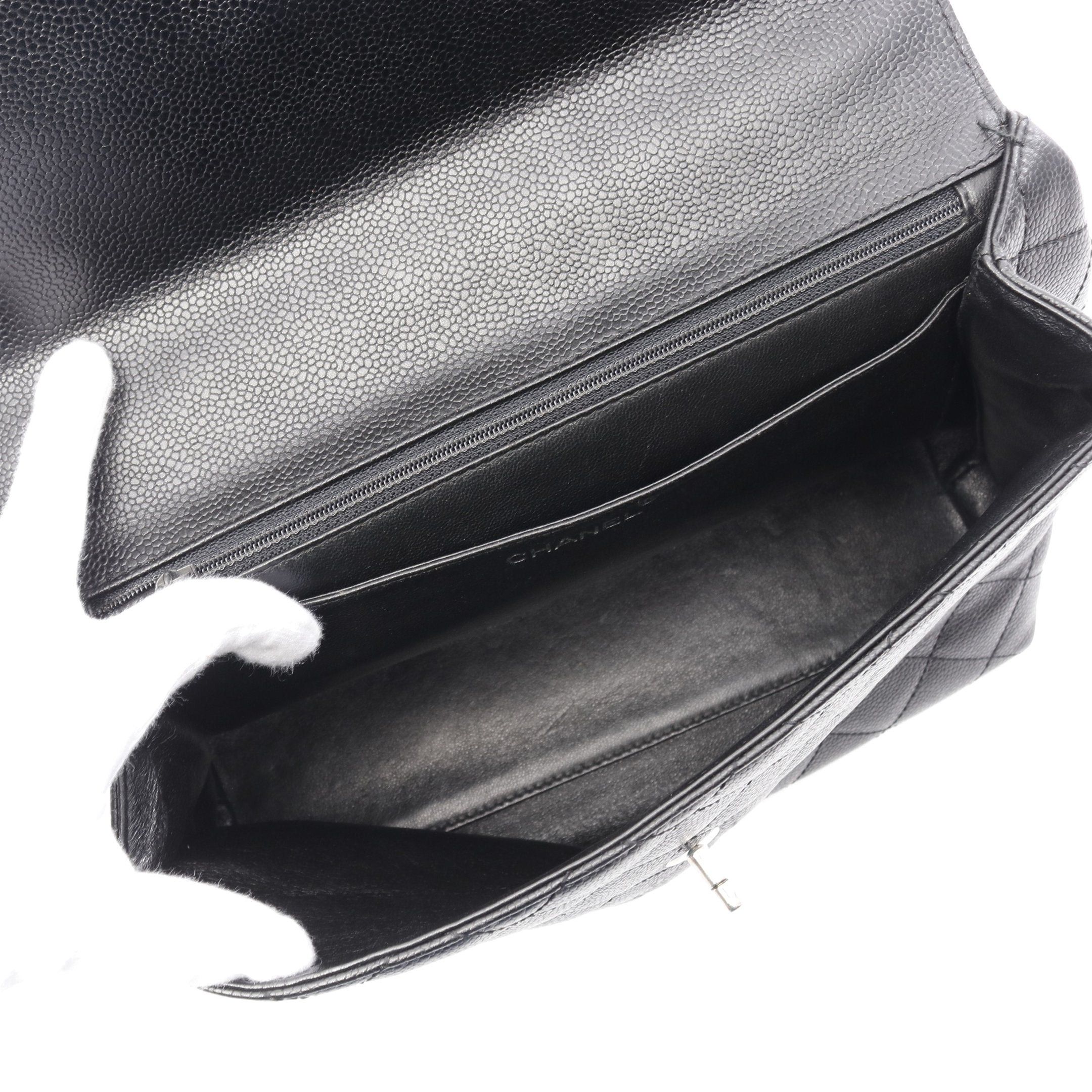 Chanel Chanel Matelasse Top Handle Bag Handbag Caviar Skin Black Silver Hardware Size ONE SIZE - 3 Thumbnail