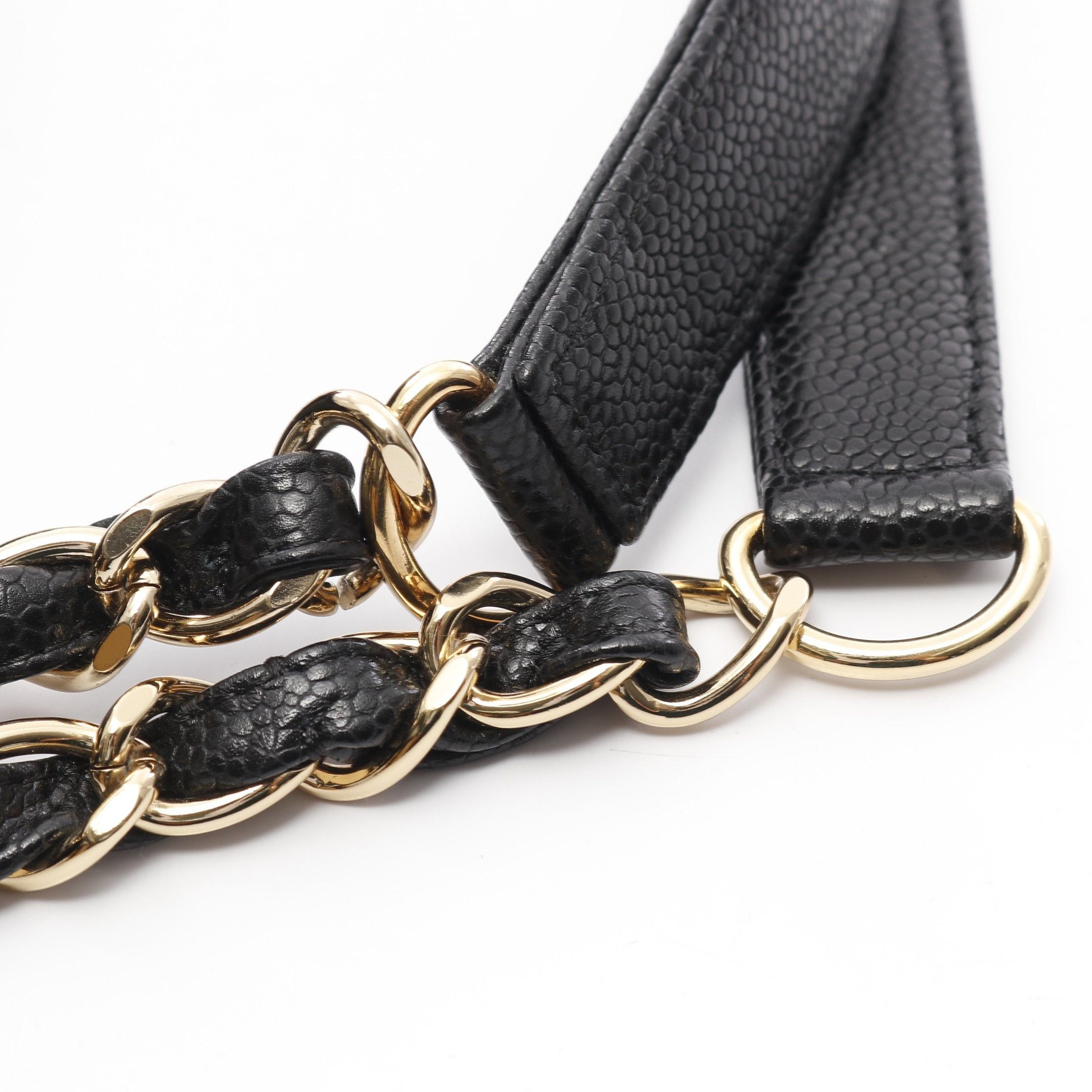 Chanel Chanel Matelasse Pst Chain Shoulder Bag Tote Caviar Skin Black Gold Hardware Size ONE SIZE - 6 Thumbnail