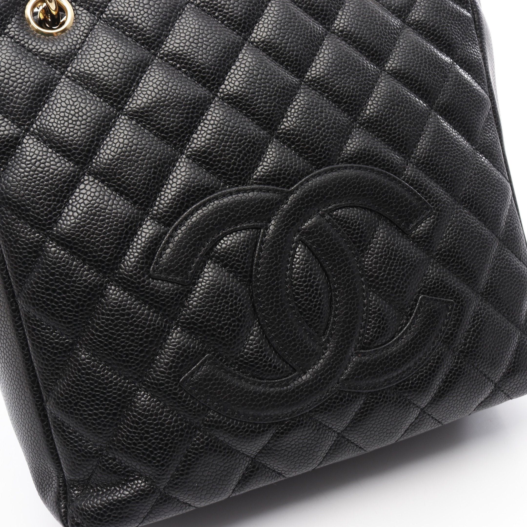 Chanel Chanel Matelasse Pst Chain Shoulder Bag Tote Caviar Skin Black Gold Hardware Size ONE SIZE - 9 Thumbnail