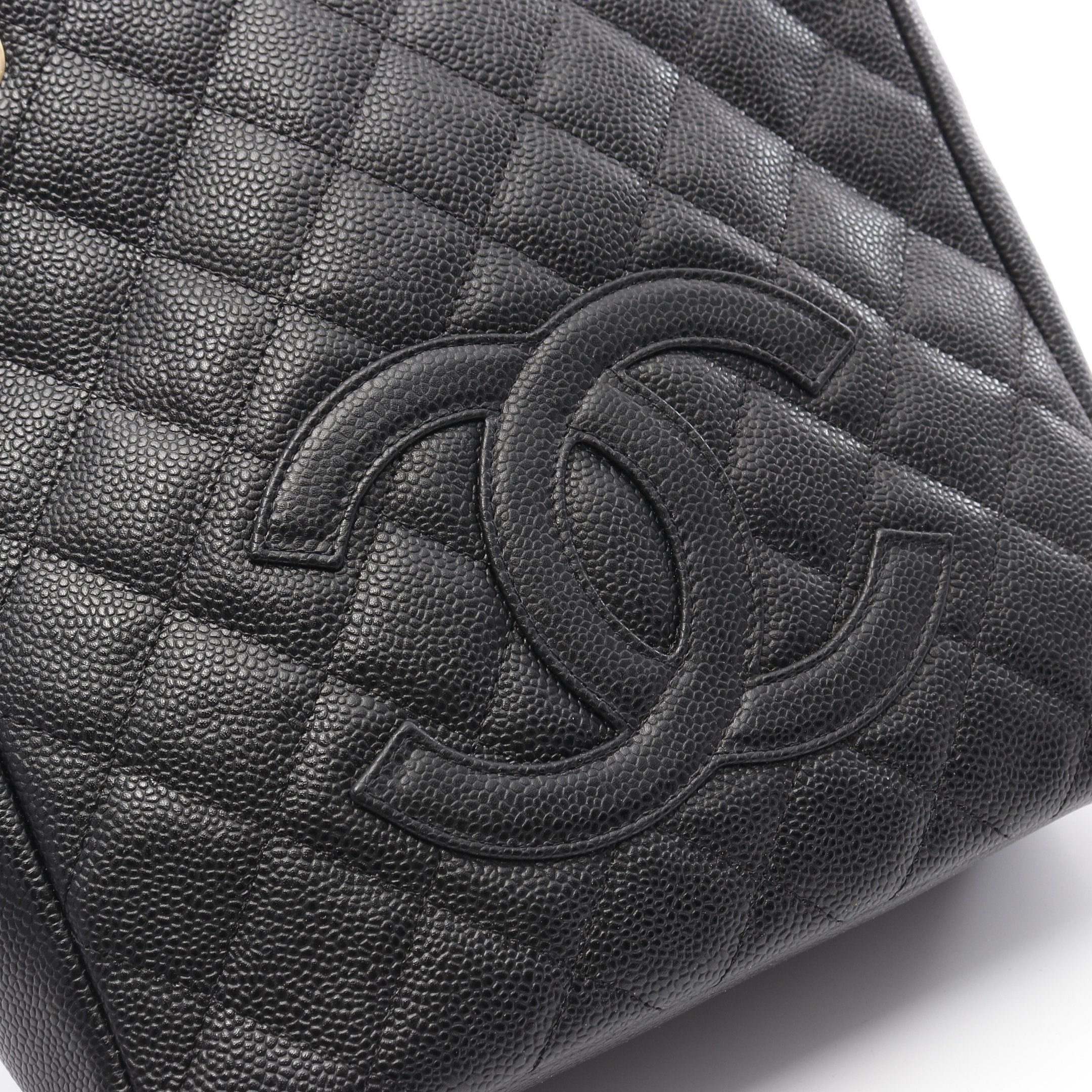 Chanel Chanel Matelasse Pst Chain Shoulder Bag Tote Caviar Skin Black Gold Hardware Size ONE SIZE - 7 Thumbnail