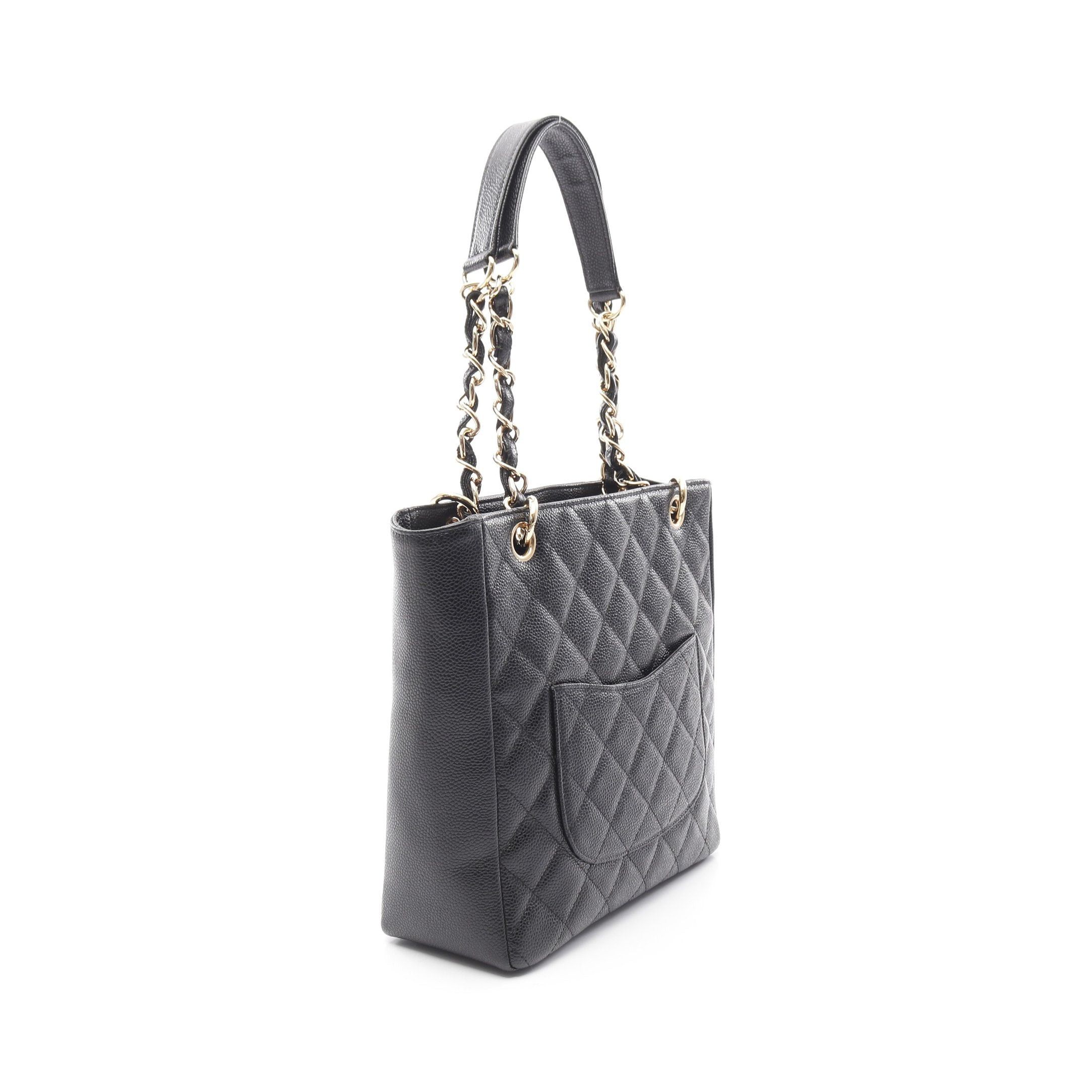 Chanel Chanel Matelasse Pst Chain Shoulder Bag Tote Caviar Skin Black Gold Hardware Size ONE SIZE - 2 Thumbnail